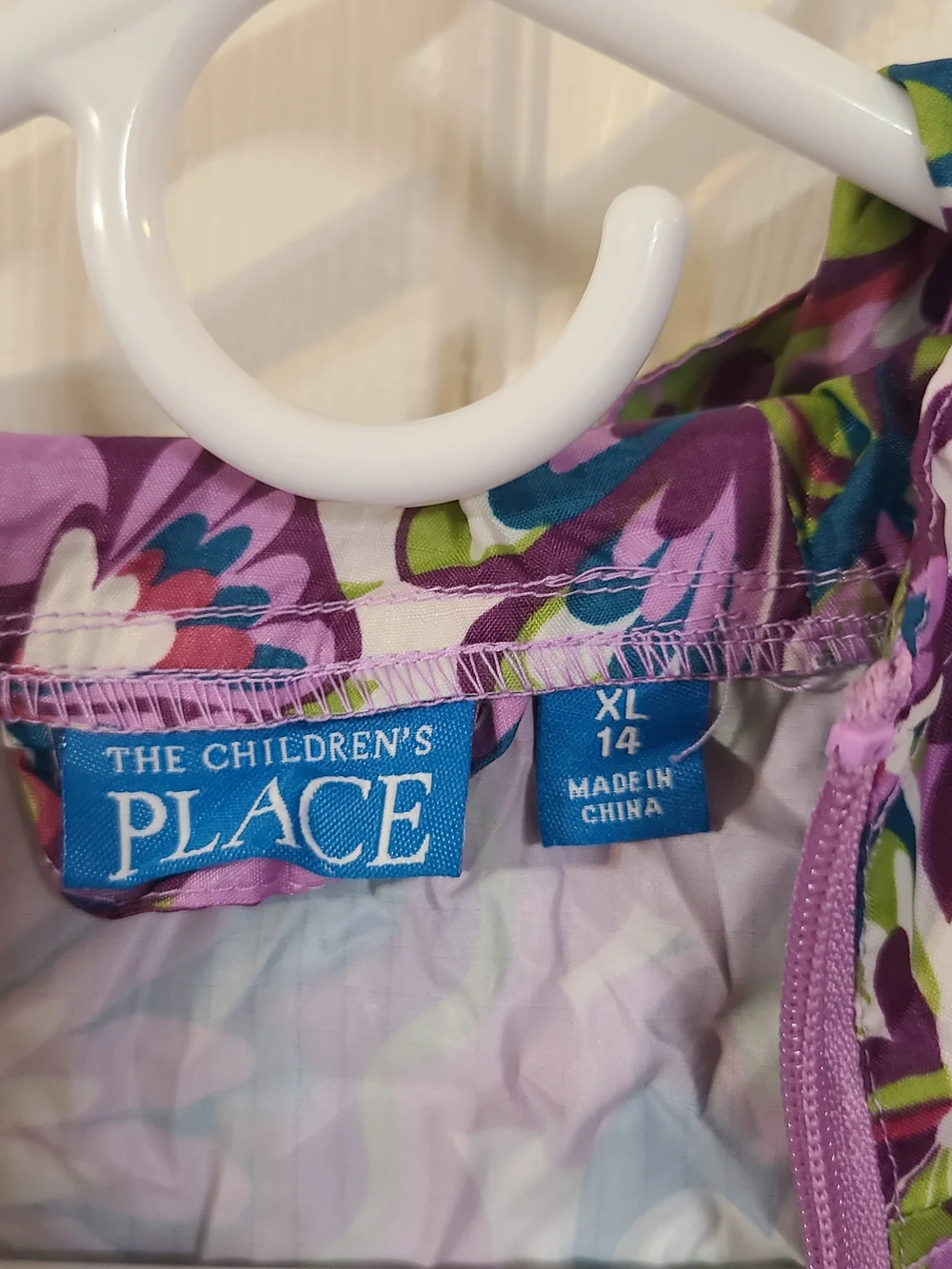 The Children's Place Purple Floral Raincoat Vintage